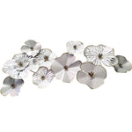 Sagebrook Home Metal Flowers Wall Deco, White/Gold