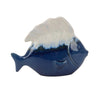 Sagebrook Home Ceramic 8`` White/Blue Fish