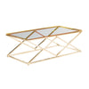 Sagebrook Home Gold/Glass Diamond Cocktail Table, Kd