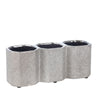 Sagebrook Home Ceramic 4`` 3-Cup Pencil Holder, Silver