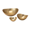 Sagebrook Home Set of 3 Aluminum Bowls, Matte Gold