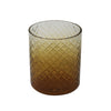 Sagebrook Home 13808-02 6" Cut Glass Candle Holder, Amber