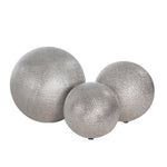 Sagebrook Home Set of 3 Ceramic 6/5/4`` Orbs, Silver