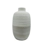 Sagebrook Home Ceramic 9.75" Tribal Vase, Beige