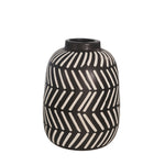 Sagebrook Home 13829-01 9.5" Ceramic Tribal Vase, Black/White