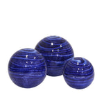 Sagebrook Home Set of 3 Ceramic Orbs 3/4/5``, Blue