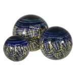 Sagebrook Home Set of 3 Ceramic Painted Orbs 3/4/5``, Blue