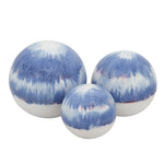 Sagebrook Home Set of 3 Tie-Dye Orbs, 3/4/5`` Blue