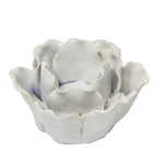 Sagebrook Home Ceramic 5" Rose Tealight Holder, White
