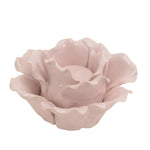 Sagebrook Home Ceramic 6" Rose Tealight Holder, Pink