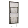 Sagebrook Home Metal 2 Tier Wall Basket W/Hooks, Gray