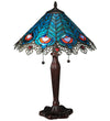 Meyda Lighting 138775 23"H Peacock Feather Lace Table Lamp