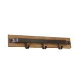 Sagebrook Home Metal & Wood 3 Hook Wall Hanger, Brown