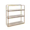 Sagebrook Home 13884-01 18" Metal / Wood 3 Tier Wall Shelf, Gold