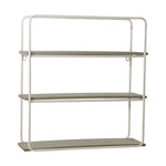 Sagebrook Home 13884-05 18" Metal/Wood 3 Tier Wall Shelf, Gray/White