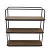 Sagebrook Home 13884-08 Metal/Wood 3 Tier Wall Shelf, Brown/Black