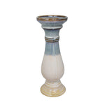 Sagebrook Home Ceramic 12`` Candle Holder,Gray/White