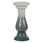 Sagebrook Home Ceramic 9.75`` Candle Holder, Blue
