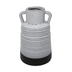 Sagebrook Home 13913-02 9" H Ceramic Handle Vase, Gray