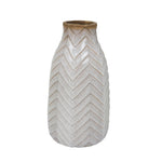 Sagebrook Home 13916-01 12" Ceramic Tribal Look Vase, Ivory