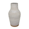 Sagebrook Home Ceramic 12" Tribal Look Vase, Ivory