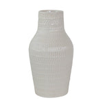 Sagebrook Home 13916-04 12" Tribal Look Vase, White