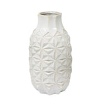 Sagebrook Home Ceramic 15" Geo Vase, Ivory