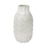 Sagebrook Home Ceramic 12`` Geo Vase, Ivory