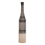 Sagebrook Home Ceramic 27`` Tribal Print Bottle Vase, Brown