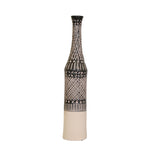 Sagebrook Home Ceramic 20`` Tribal Print Bottle Vase, Brown