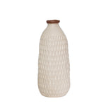 Sagebrook Home Ceramic 12" Dimpled Vase, Ivory