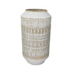 Sagebrook Home 13951-01 14" H Ceramic Tribal Look Vase, Beige