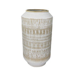 Sagebrook Home 13951-01 14" H Ceramic Tribal Look Vase, Beige