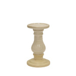Sagebrook Home Ceramic 8`` Candle Holder , White / Beige