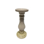 Sagebrook Home Ceramic 12`` Candle Holder, Beige / White