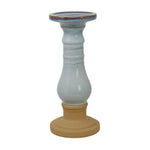 Sagebrook Home 13952-15 15" Ceramic Candle Holder, Blue