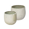 Sagebrook Home Ec,Set of 2 Ceramic Planters 8``/6``D, Pearl