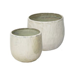 Sagebrook Home Ec,Set of 2 Ceramic Planters 8``/6``D, Pearl
