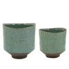 Sagebrook Home Ec,Set of 2 Ceramic Planters 8``/7`` ,Sage Green
