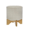 Sagebrook Home 13976-12 8" Ceramics Planter with Wooden Stand