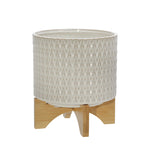 Sagebrook Home 13976-12 8" Ceramics Planter with Wooden Stand