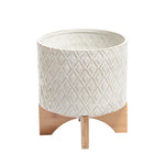 Sagebrook Home Ceramic 8" Flower Pot W/Wooden Stand