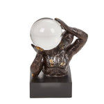 Sagebrook Home Polyresin Statue W/ Crystal Ball 11``, Black