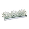 Sagebrook Home Triple Lotus Tealight Holderon Mirror Base,Clear