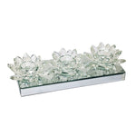 Sagebrook Home Triple Lotus Tealight Holderon Mirror Base,Clear