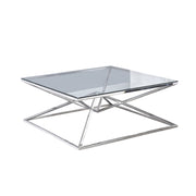 Sagebrook Home Glass Top Coffee Table 42X42``Silver