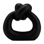 Sagebrook Home 17827-01 Metal, 11", Broad Knot Ring Sculpture, Black