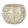 Sagebrook Home 80252-04 5" 16 Oz Sugar Berry Mosaic Candle, Silver