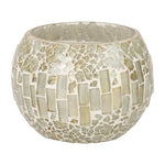 Sagebrook Home 80252-04 5" 16 Oz Sugar Berry Mosaic Candle, Silver