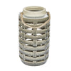 Sagebrook Home Ceramic Lattice Weave Lantern, 11``, Gray